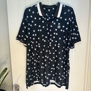 G/fore Limited Edition Country Club Misfit Polo Sketch Shirt sz X Black White
